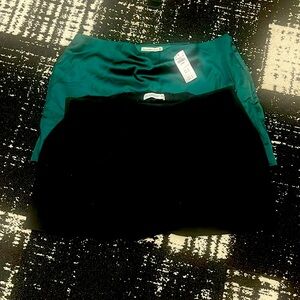 Brand New Emerald Green + Gently Loved Black Abercrombie Skorts